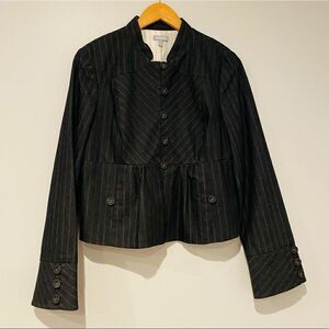 Tabitha Peplum Pinstripe Short Blazer Size Large